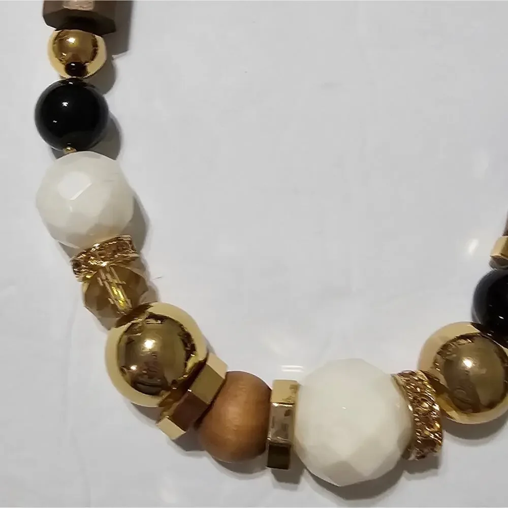 Kate Spade Chunky Beaded Neutral Statement Necklace‎